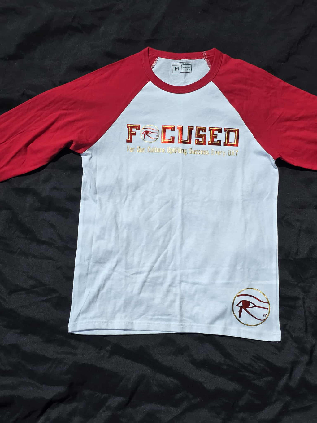 Red/White Focused Baseball Tee