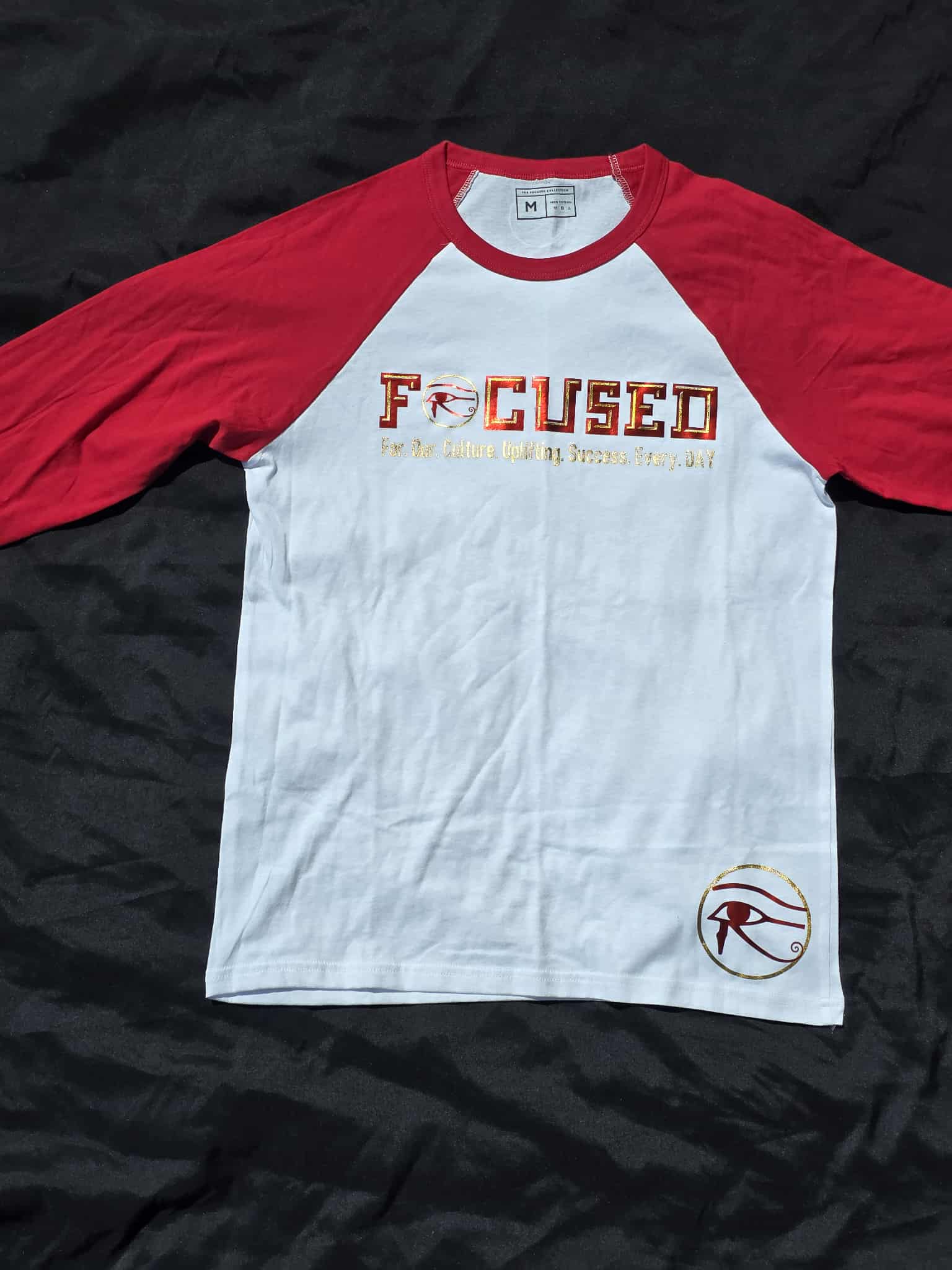 Red/White Focused Baseball Tee