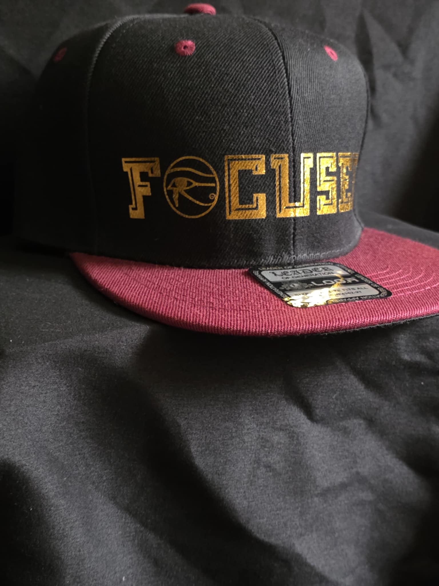 Black and Burgundy Snapback