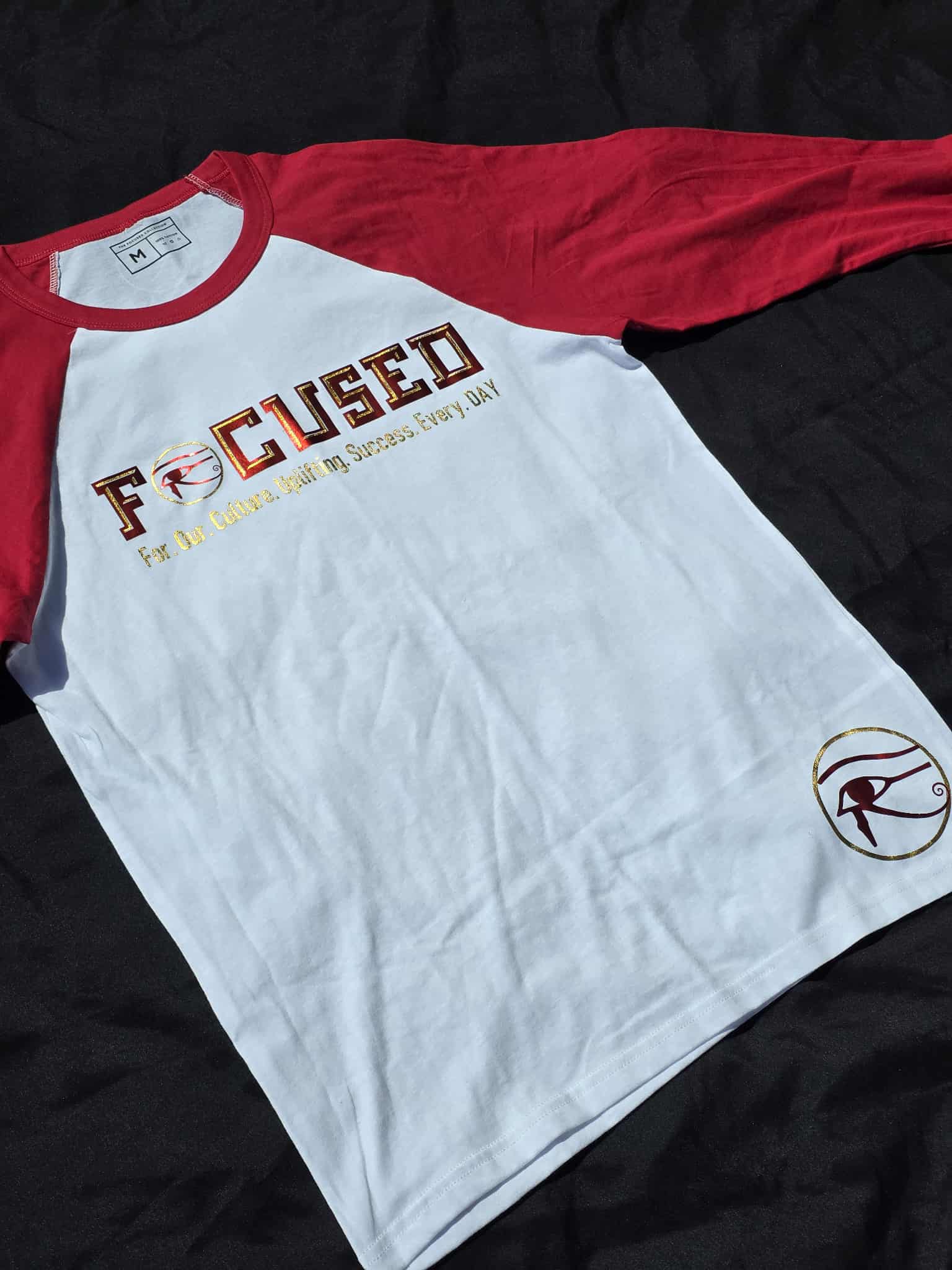 Red/White Focused Baseball Tee