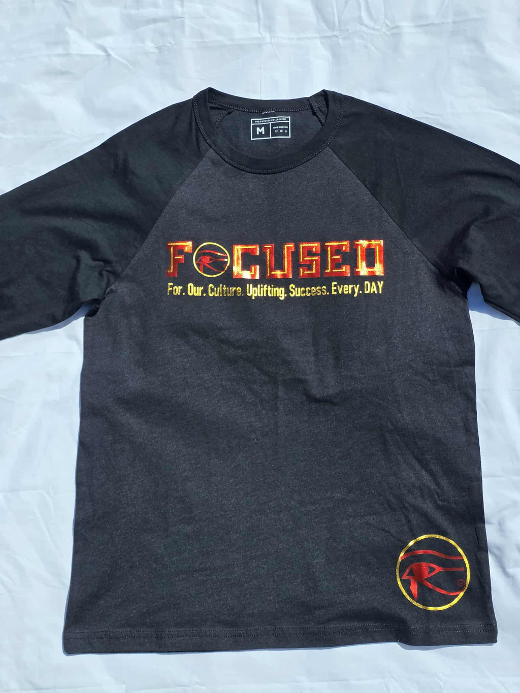 Black/Deep Gray Focused Baseball Tee