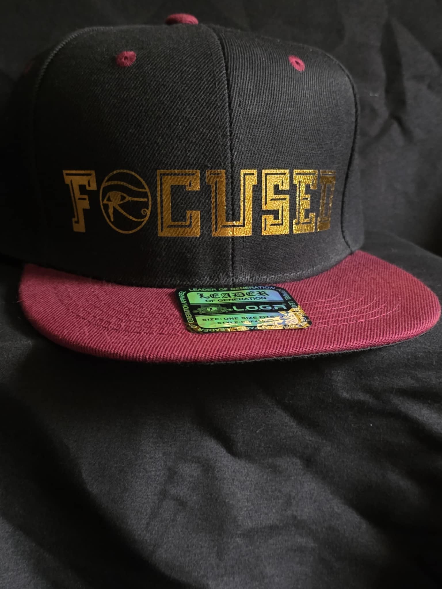 Black and Burgundy Snapback